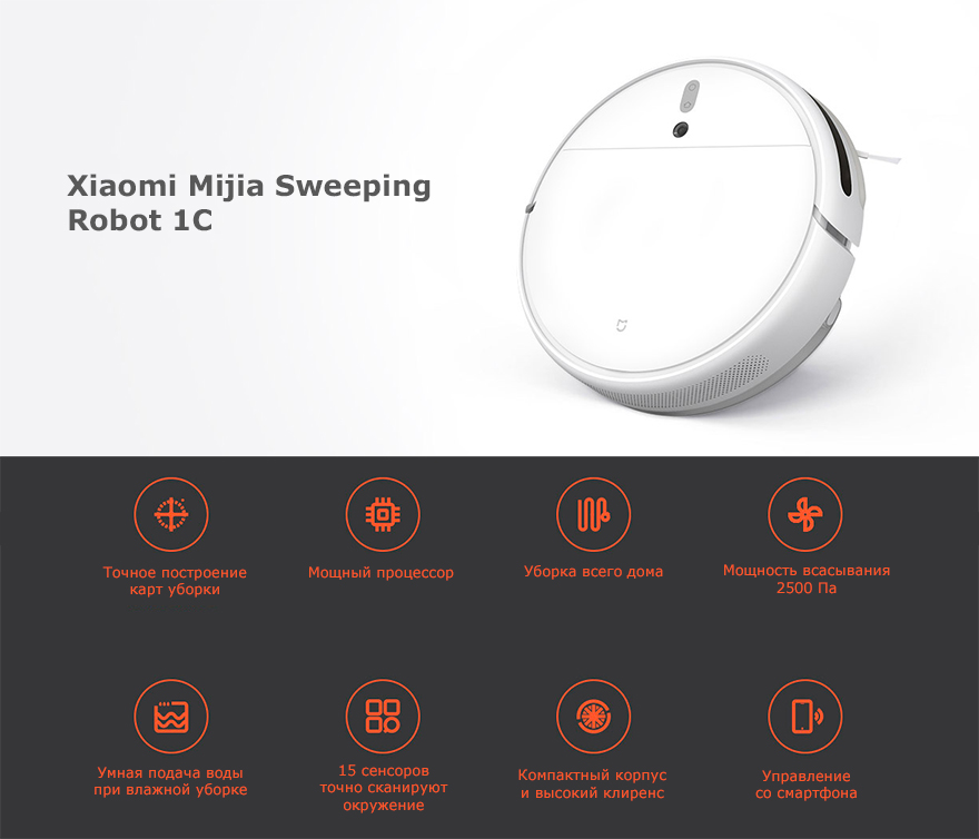 Робот-пылесос Xiaomi Mijia Sweeping Robot 1C